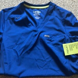 Landau Women's Blue V-Neck Top